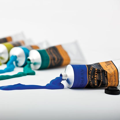 Charvin Extra Fine Professional Acrylic Paint - Khaki, 150ml Tube, Triple-Milled, Lightfast Pigments, Open Stock Artist Acrylic Paints in Nature-Inspired Hues
