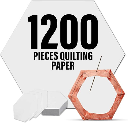 LaserThing Quilting Paper Templates | Handy Tools for Crafting Quilt Patterns | Ideal for Precision Quilting Projects | Includes 1'' Hexagon EPP Set - 1200 Pieces