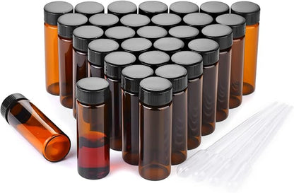 30ml Amber Small Glass Vials 30pcs with Screw Caps(30pcs)