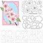 ORIGACH Realistic Peach Blossom Layering Stencils Set for Card Making, Flower Stencil Template Silicone Stamps and Die Sets for Scrapbooking DIY Crafting