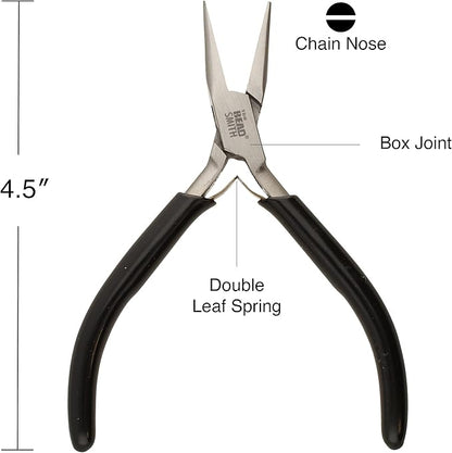 The Beadsmith Precision Series Pliers Set – 3-Piece Kit: Chain Nose, Round Nose and Flush Cutter with Tungsten Carbide Blades – Make Bracelets, Necklaces & Earrings – Tools for Jewelry Making