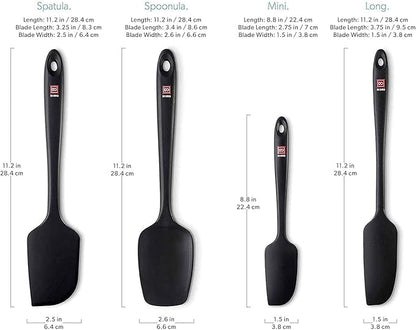 DI ORO Silicone Spatula Set - Rubber Kitchen Spatulas for Baking, Cooking, & Mixing - 600°F Heat-Resistant & BPA Free Silicone Scraper Spatulas for Nonstick Cookware - Dishwasher Safe (4pc, Black)