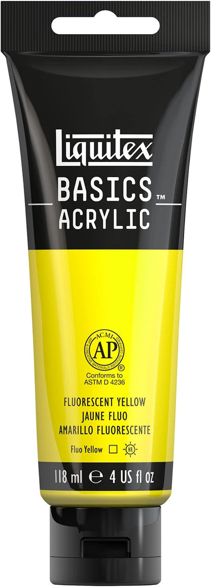 Liquitex BASICS Acrylic Paint, 118ml (4-oz) Tube, Fluorescent Yellow