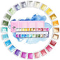 Paul Rubens Artist Watercolor Paints-Metallic Glitter Solid Colors-Pink Portable Metal Case with Palette-24 Color Set Sparkle Watercolor