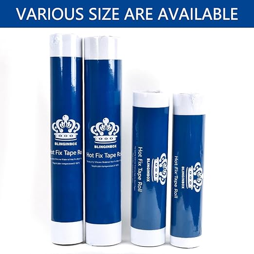 Blinginbox Hotfix Tape,Hot Fix Rhinestones Transfer Film Paper Iron on Rhinestones Transfer Paper.(10ft*12.6in)