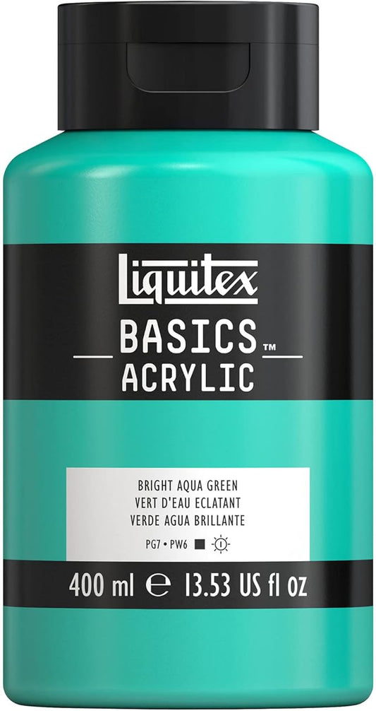 Liquitex BASICS Acrylic Paint, 400ml (13.5-oz) Bottle, Bright Aqua Green