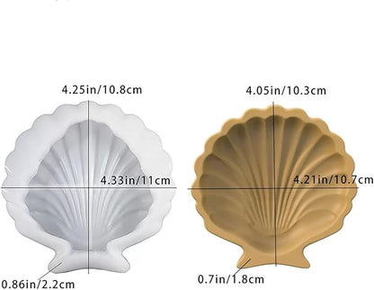 2PCS Ocean Theme Resin Molds, Seashell Silicone Epoxy Casting Mould for DIY Jewelry Plate Candy Container Storage Home Decor