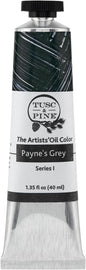 Tusc & Pine Artist Oil Paint - Payne's Grey, 40 ml, Non-Yellowing, Rich & Creamy Consistency, Maximum Pigment Load, Small Batch Milled Oil Paints Made in the USA for Professional Artists