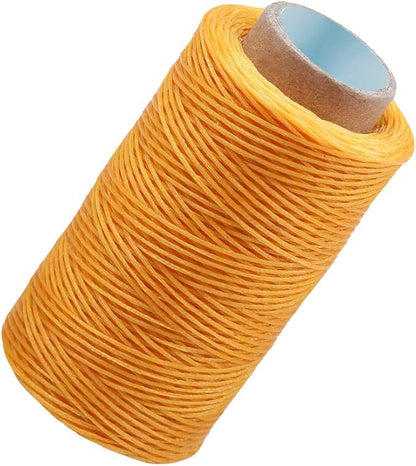 284 Yards Waxed Thread, 210D Heavy Duty Upholstery Wax Thread for Leather Sewing,0.8mm Flat Waxed Linen Cord for Bookbinding/Shoe Repairing/Leather Projects