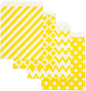 KEYYOOMY 100 Pcs Yellow Candy Buffet Bags Small Cookie Bags Polka Dot Paper Treat Bag for Wedding Birthday Party (5 inch x 7 inch)