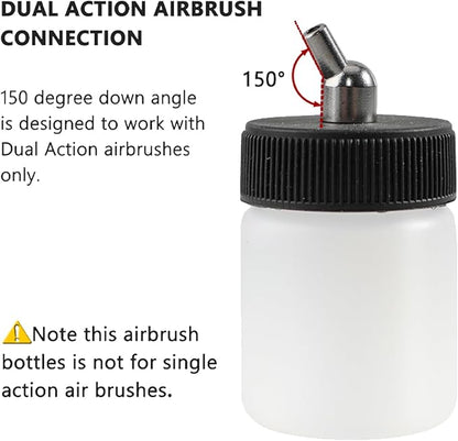 ABEST New 10PCS Dual Action Airbrush Plastic Bottle Jar 22CC / Standard Suction Lid Paint Cup Air Brush Accessories Model Air Tool Box