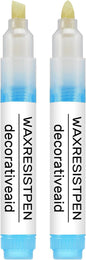 Marspark 2 Set Wax Resist Pens for Pottery Glaze Refillable Ceramic Pens for Decorating Under Pottery Bisque Not Contain Wax