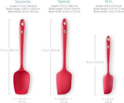 DI ORO® 3-Piece Silicone Spatula Set - 315°C Heat Resistant Non Stick Rubber Kitchen Spatulas for Cooking and Baking - Award-Winning Professional Grade Spatula Set - Best Silicone Utensil Set