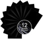 Black PU Heat Transfer Vinyl, 12 Pcs 12"x10" HTV Sheets – Soft & Stretchable Iron-On Vinyl, Easy to Cut & Weed, Compatible with Cricut & Silhouette – Great for DIY Family Shirts & Crafts