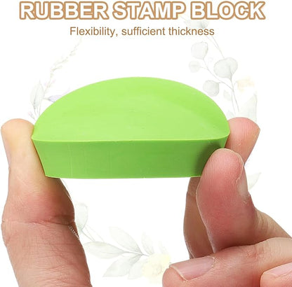 PATIKIL 4Pcs 2" Rubber Carving Blocks, Soft Linoleum Art Carving Block Round Crafts Stamp Making for Printmaking Stamps Carving Supplies, Green