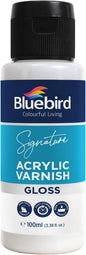 BLUEBIRD Signature Varnish for Acrylic Painting, Gloss, 3.4 Fl Oz (100ML), Non-Yellowing, Non-Toxic, Anti-Crazing, Gloss Varnish for Pro Artists, Hobby Painters & Kids