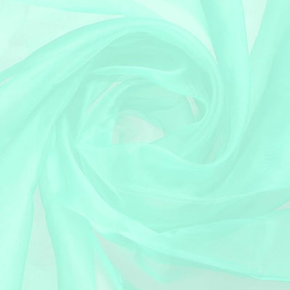 MECCANIXITY Iridescent Sheer Organza Fabric, 2 Yards x 59 Inches Solid Holographic Shiny Fabric Organza Cloth for Wedding, Curtains, Costume, Photo Background, Cyan