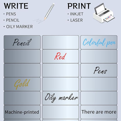 1" x 2-5/8" Address Labels- Matte Silver Mailing Labels Stickers for Laser/Inkjet Printer-Permanent Adhesive Stickers