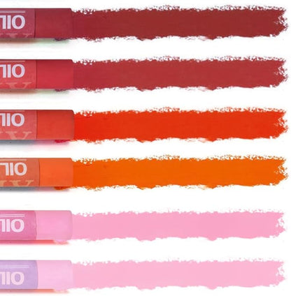 Mifuner Soft Oil Pastels Set (6 Sticks,6 Colors),Colors Heavy Oil Pastels Vibrant and Creamy,Pastel Art Supplies for Artists,Gallery Oil Painting Stick,Beginners,Adult Art Drawing Red