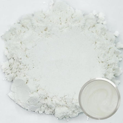 Matio Mica Powder, 1.8oz/ 50g Diamond White Pearlescent Effect Mica Powder for Epoxy Resin Natural Color Pigment for Soap Making, Bath Bomb, Candle Dye, Resin Craft, Paint,Nails,Jewelry, Slime Pigment