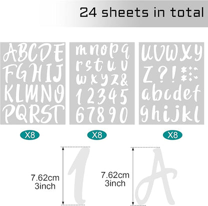 Outus 576 Pieces 8 Sheets Letters Stickers Self Adhesive Vinyl Letter Alphabet Number Stickers Mailbox Numbers Sticker, Decals for Classroom Decor, Sign, Door(White,3 Inch)