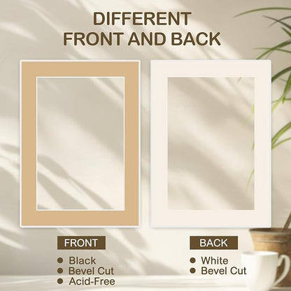 15 Pack 12x16 Picture Mats, Mixed Colors Frame Mattes for 9x12 Pictures Photo Frame Mat Core Bevel Cut Mat Board Show Kit for Photos, Prints, Artworks
