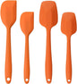 Silicone Spatulas Set, Rubber Spoon Spatula Heat Resistant Spoonula One Piece Design Seamless Spatula Non-Stick Scrapers Baking Mixing Tool (Orange Set)