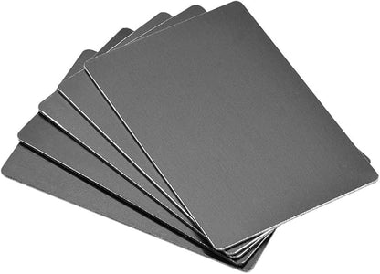 uxcell Blank Metal Card 88x53x1mm Anodized Aluminum Plate for DIY Laser Printing Engraving Black 5 Pcs