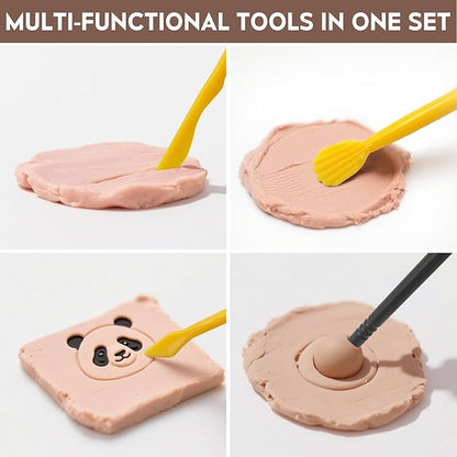 Clay Tools, 18pcs DIY Plastic Pottery Tool Kit for Polymer, Modeling, Air Dry Clay, Sculpting Tools Dotting Ball Stylus Pen for Embossing, Fondant, Crafts, Styling, for Kids and Beginners