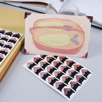 360 Count Self-Adhesive Acid Free Photo Corners for Scrapbooks Memory Books (Rose Gold)
