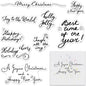 Merry Christmas Clear Stamps for Card Making and Photo Album Decorations, Happy New Year Words Winter Snowflake Frame Clear Rubber Stamps for Card Making Decoration and DIY Scrapbooking