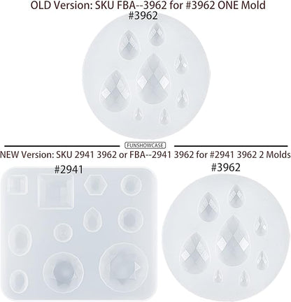 FUNSHOWCASE Cabochon Gemstone Silicone Mold for Resin Epoxy Jewelry Making, Cake Decoration, Cupcake Topper, Polymer Clay Craft