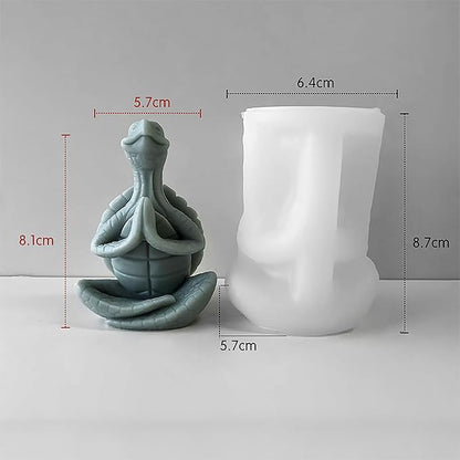 Cylinder Molds Silicone Wave Spiral Candle Mold - Silicone Resin Casting Molds for Candle & Resin & Soap Craft Supplies (Turtle-Praying)