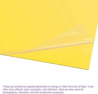 DMiotech 4Pcs Correction Gel Light Filter Overlay Transparent Plastic PVC Sheets Yellow for Photo，Film,Video