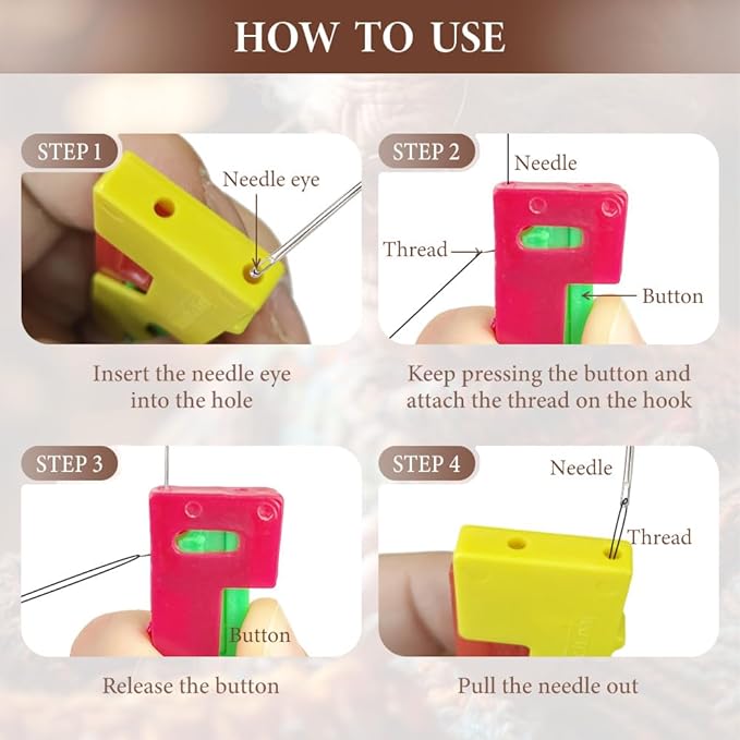 Automatic Needle Threader,New Sewing Machine Needle Threader,Sewing Needle Threaders,Plastic Needle Threaders,Automatic Needle Threading Device (3 PCS)