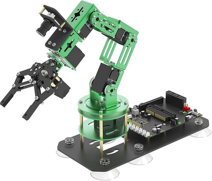 Yahboom Robotic Arm Kit with Raspberry Pi5 16GB RAM Python AI Electronic DIY Robot Building with Camera for Adults OpenCV (RPI-DOFBOT-Pi 5-16GB)