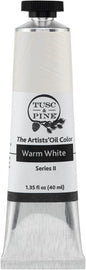 Tusc & Pine Artist Oil Paint - Warm White, 40 ml, Non-Yellowing, Rich & Creamy Consistency, Maximum Pigment Load, Small Batch Milled Oil Paints Made in the USA for Professional Artists