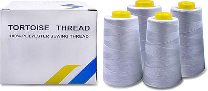 Tortoise 4 Cones of 3000 Yards Each Spool Thread for All Purpose, Serger, Overlock, Quilting, Sewing Machine - 100% Polyester - Peach Beige