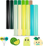 HTVRONT Green Heat Transfer Vinyl Green - 13 Pack HTV Vinyl Sheet 12 Assorted Colors Iron on Vinyl Compatible with Cricut Cutting Machine - Easy to Cut & Weed for Heat Vinyl Design