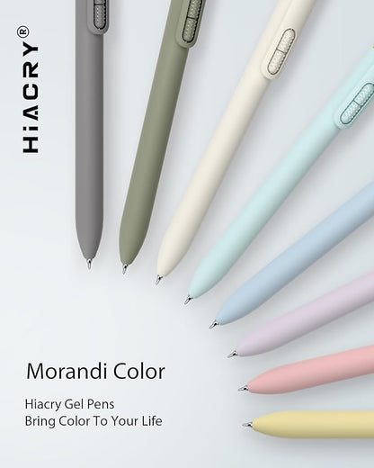 8 Pcs Gel Ink Pens, 0.7mm Fine Point for Smooth Writing Journaling Aesthetic Pens, Black Quick-Dry Long Lasting Fidge Pens, Cute School Office Supplies Gifts for Women （Morandi Black Ink）