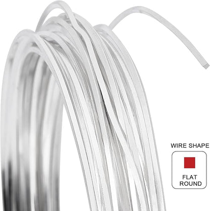 BENECREAT 20 Gauge 16 Feet Brass Square Wire, Silver Brass Wire for Jewelry Beading Craft Work