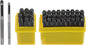 HARFINGTON 36pcs Metal Stamping Kit 1/8" (3mm) (A-Z, 0-8, "&" Symbol) Steel Letter Punch Press Tool with Hole Punch to Stamp on Metal, Plastic, Wood, Leather, Black