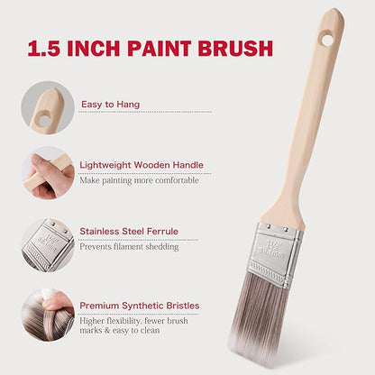 Mister Rui Paint Roller Kit-13 Piece, 4-Inch Microfiber Paint Rollers with Ergonomic Handle, Small Roller Paint Brush, Paint Tray with 3 Liners, Perfect for House Painting, Trim, and Touch-Ups