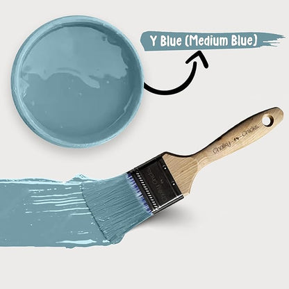 Chalky Chicks 8 Fl Oz Matte Y Blue (Blue) Chalk Paint for Furniture Without Sanding - No Prep Furniture Paint No Sanding All in One for Crafts, Wood, Walls, Cabinet, Metal, Dresser, Farmhouse