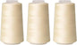 Sewing Thread Cone Set, 3 Pack Serger Thread, 3000 Yards Each, All Purpose Thread for Sewing, Quilting, Machines, Overlock, Merrow & Hand Embroidery (Beige*3)