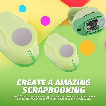 UCEC Circle Cutter, 3 Pcs Circle Puncher, 1 3/8 5/8 Inch Craft Hole Punch with 30 Pcs Colorful Paper, Hole Puncher Paper Cutter for Crafting Card, Making Scrapbook Craft, DIY Office Supplies