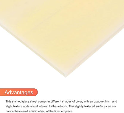 MECCANIXITY 2 Pcs Stained Glass Sheet Mosaic Tile 7.9 Inch x 5.9 Inch Light Brown Stained Glass Sheets for Crafts DIY Art Project