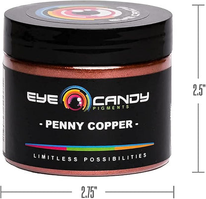 Eye Candy Pigments Premium Copper Mica Powder - Penny Copper (50gr) - for Epoxy, Resin, Soap, Paint, Woodworking, Acrylic Pouring, Bath Bombs, Fishing Lures - DIY Arts and Crafts Additive