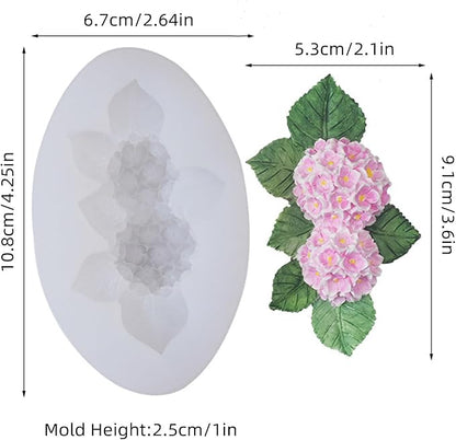 Hydrangea Flower Silicone Mold for Candle Soap Fondant Chocolate Candy Cake Decorating Baking Pastry Polymer Clay