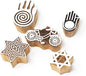 Hashcart Wooden Stamp Block, Printing Stamp Design Set | Block for Printing Saree Border | Dresses, Craft Card Making, Scrapbook, Clay Pottery | Set of 5